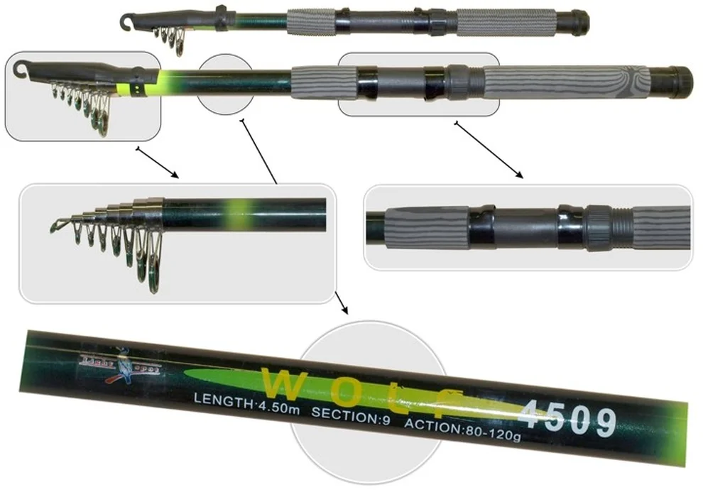 Спиннинг тел. Wolf 4,5м 50-100гр