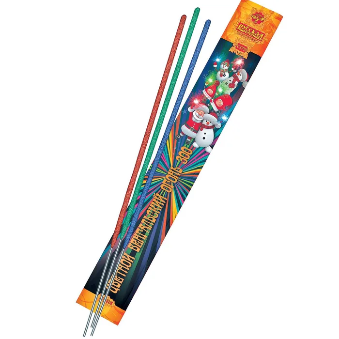 Бенгальская свеча РС1755 Цветной огонь 300мм